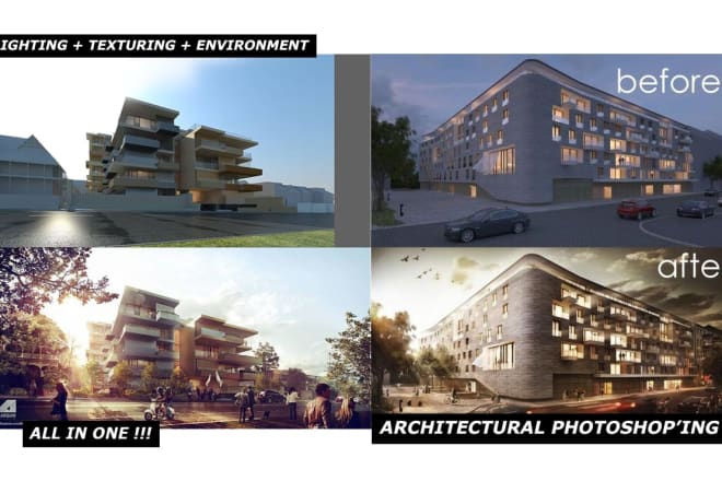 I will do architectural photoshop post production