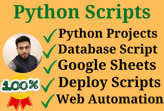 I will do python scripts projects, exercises, tasks, web automation