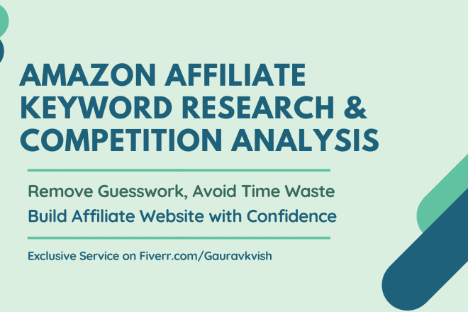I will do rankable amazon affiliate keyword research and competitor analysis