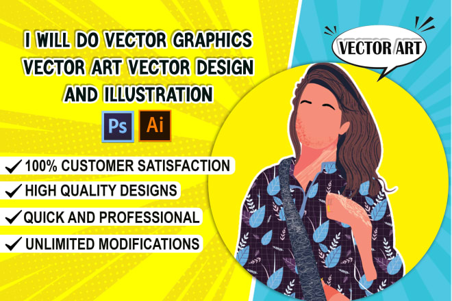 I will do vector graphics, vector art, vector design, and illustration