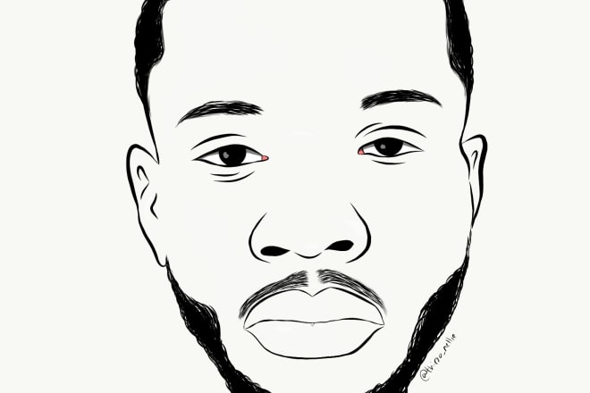 I will draw a nice line work portrait based on a picture in 24hrs