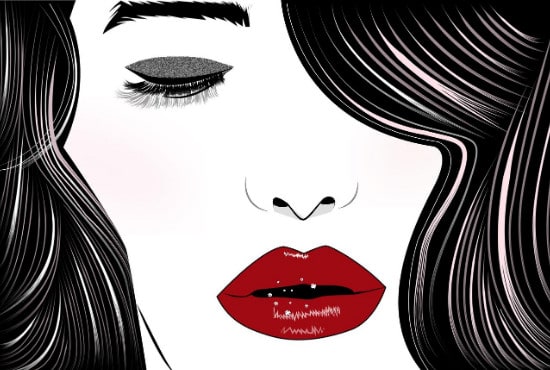 I will draw black and white vector portrait