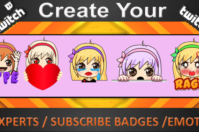 I will draw cute custom twitch sub badges or emotes for your twitch