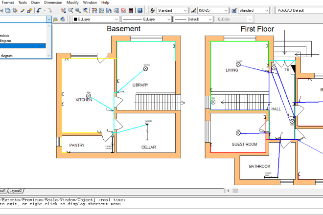 I will draw electrical diagram for your floor plan