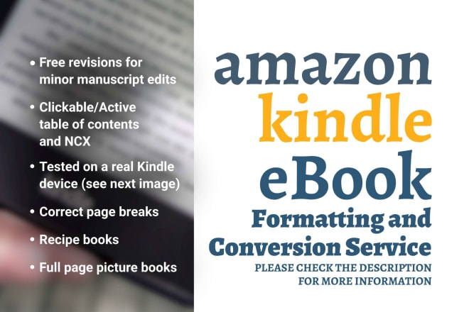 I will format and convert your book for amazon kindle