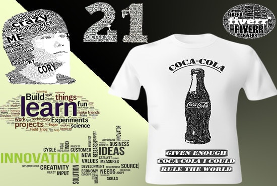 I will illustrate personal and professional word art or word cloud