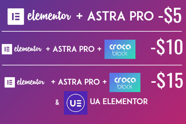 I will install elementor pro astra pro uae crocoblock with autoupdates