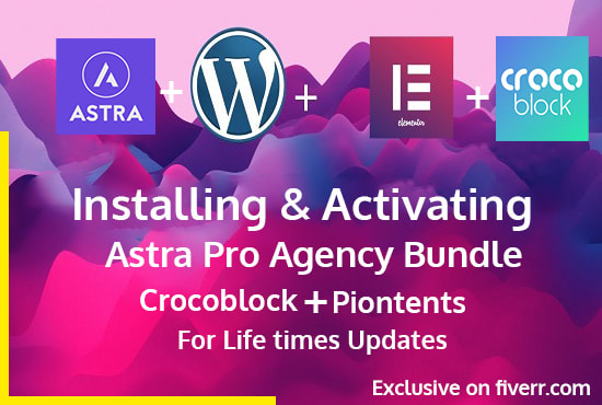 I will install elementor pro, crocoblock, powerpack elements, piotnet addon lifetime