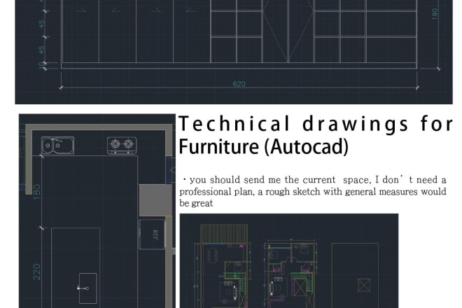 I will interior technical drawings and furniture drawings