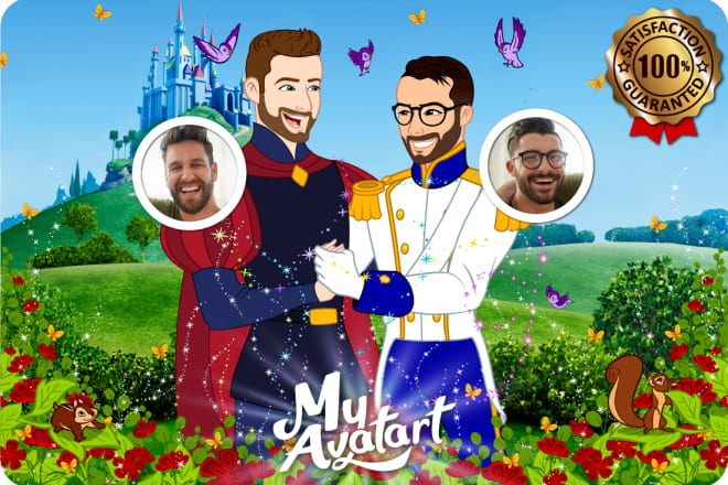 I will make a gay portrait in disney style