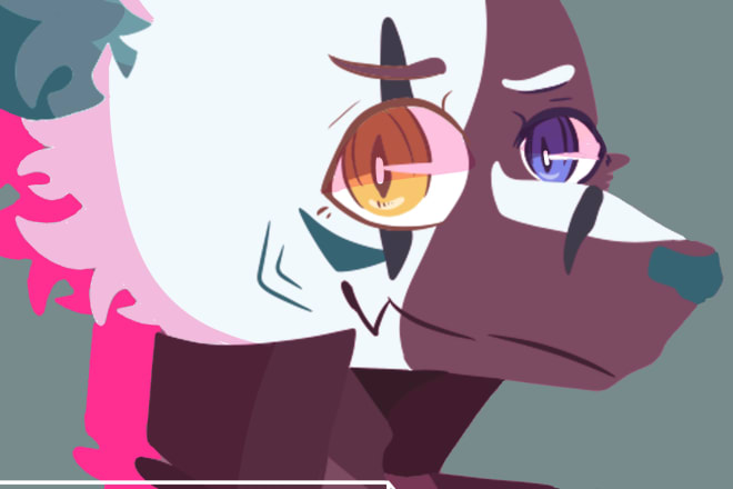 I will make a lineless icon of your furry oc