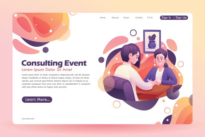I will make for you a good flat illustration for landing page