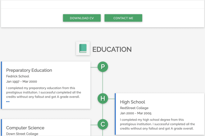 I will make professional cv, resume and portfolio web