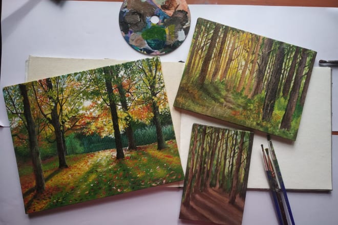I will paint acrylic landscape paintings