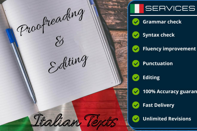 I will proofread and edit your nonfiction italian text of any difficulty level