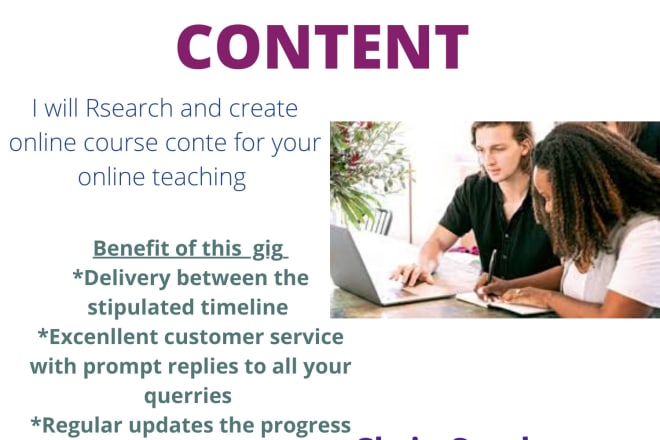 I will research and create course content for your online teaching