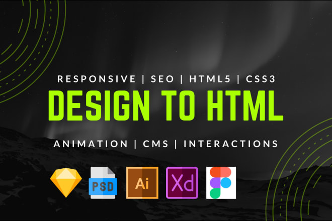 I will transform PSD, sketch, figma to responsive HTML, CSS