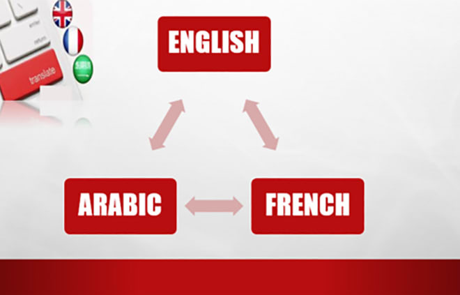 I will translate and write in english, french and arabic