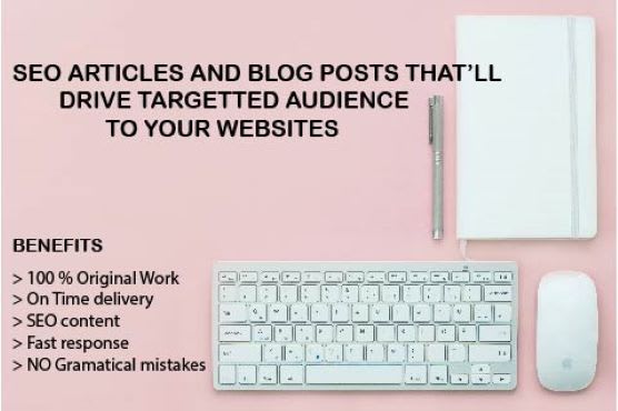 I will write SEO articles and blog posts that will bring traffic to your website