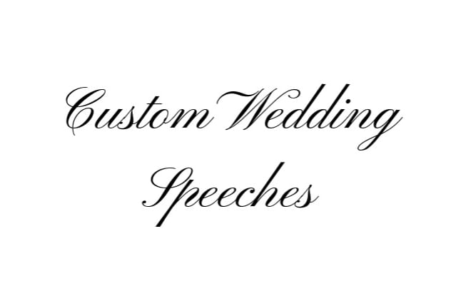 I will write your wedding speech