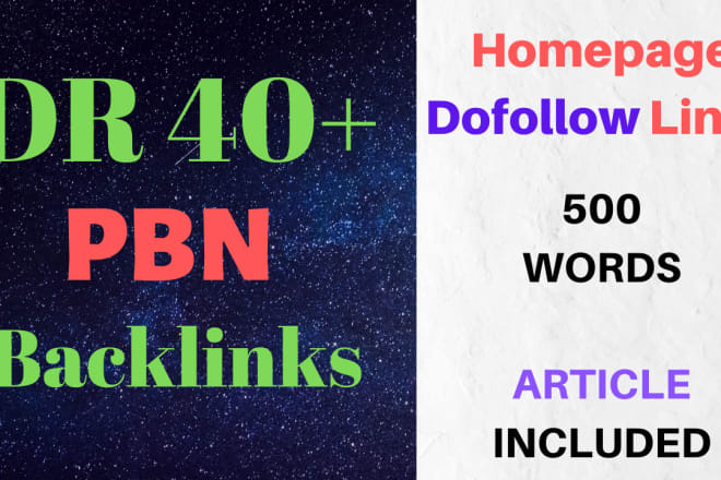 I will build 3 permanent DR 40 homepage pbn dofollow backlinks