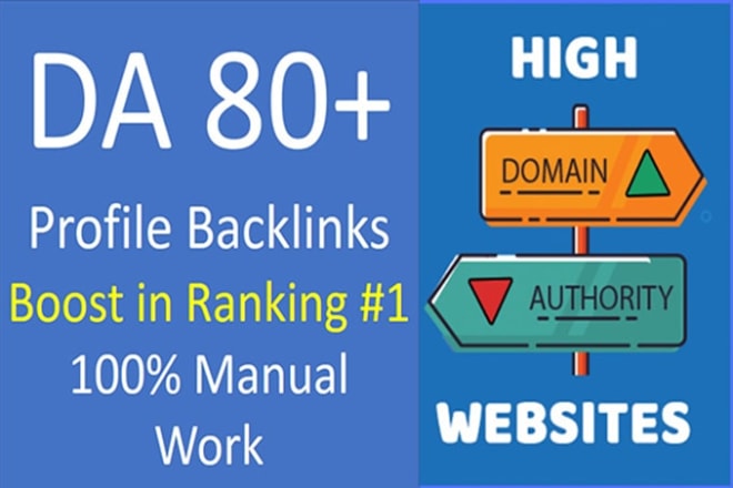 I will build high da profile dofollow whitehat manual SEO backlinks
