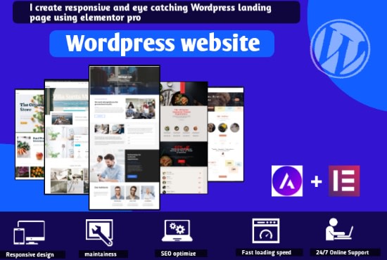 I will create an eye catching wordpress landing page using elementor pro