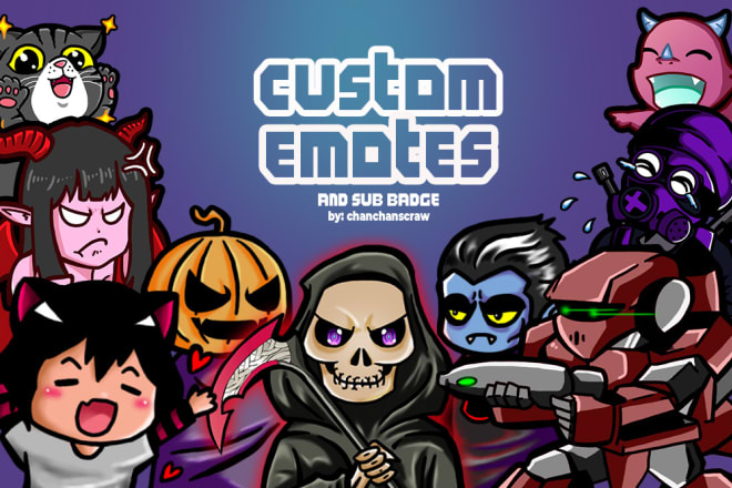 I will create cool custom twitch emotes and sub badges