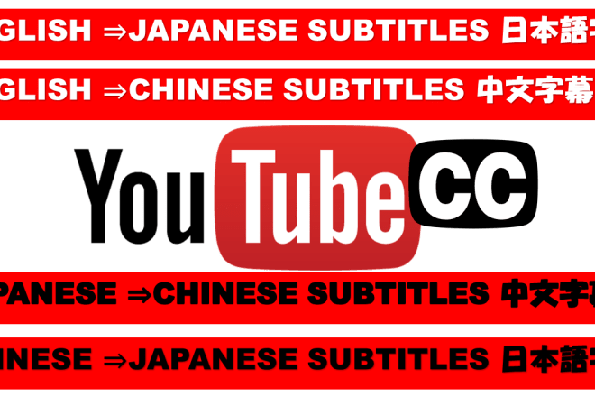 I will create japanese, chinese or english subtitles for video