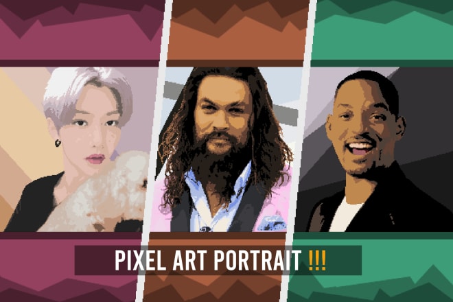 I will design a semi realistic pixel art cartoon portrait