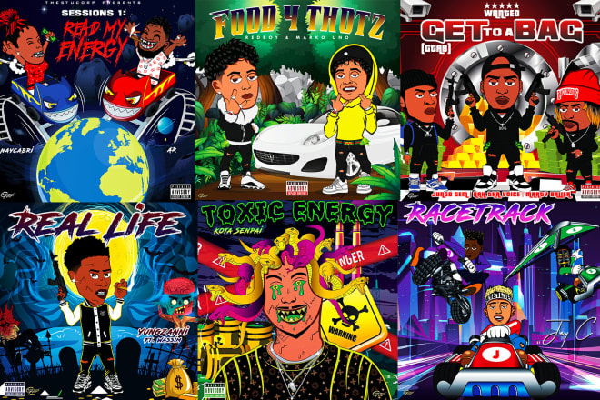 I will design an outstanding custom cartoon mixtape and album cover