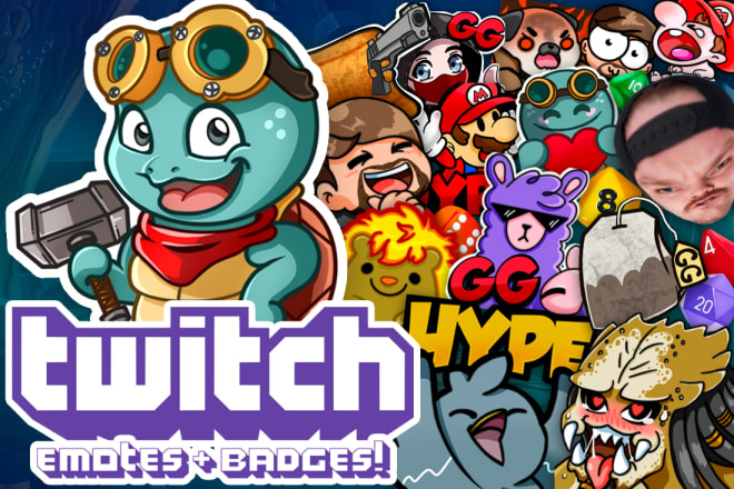 I will design awesome emotes and badges for your twitch or discord