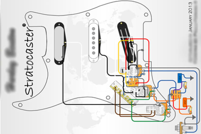I will design custom guitar wiring diagram