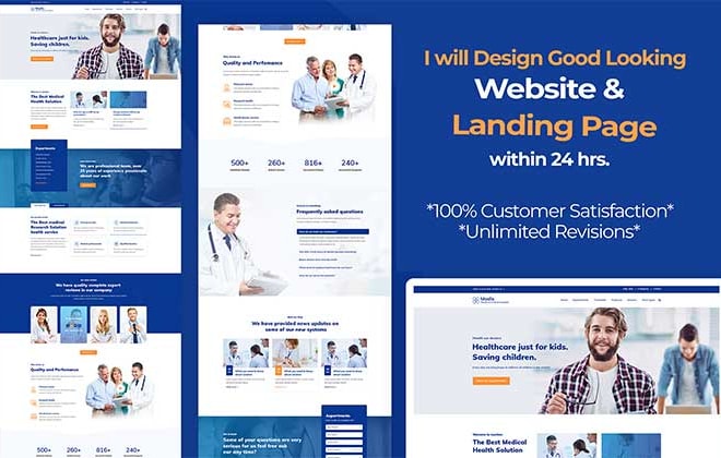 I will design good looking landing page,website,ui ux