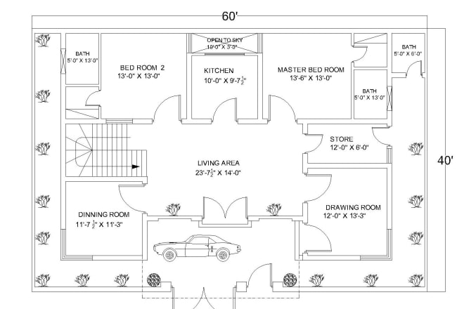 I will design your 2d floor plan, working plan and foundation plan