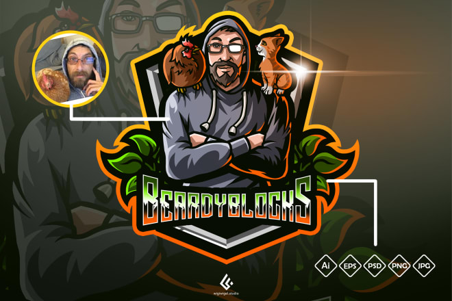 I will design your photo into mascot logo, esports, twitch, sporteam, youtube