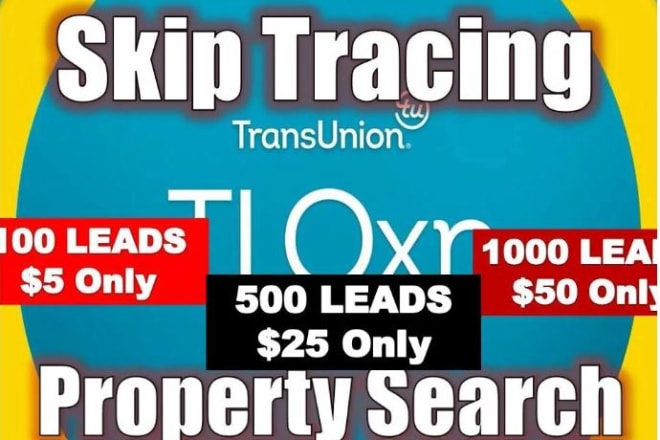 I will do property search and bulk skip tracing for real estate