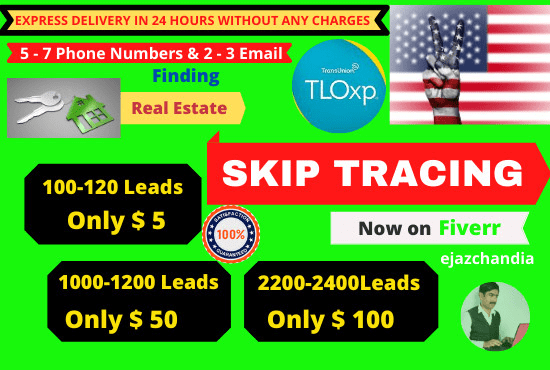 I will do property search and skip tracing for real estate