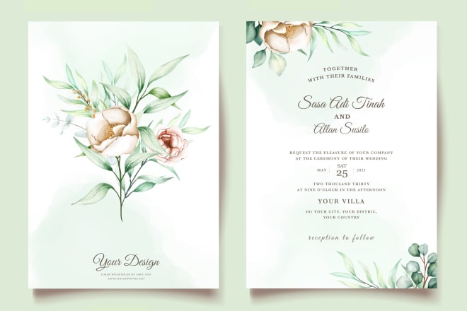 I will do unique wedding invitation card design