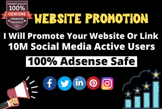 I will do website promotion, marketing or any link promotion on social media