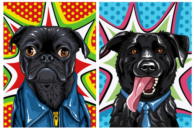 I will draw custom pet portrait in pop art style