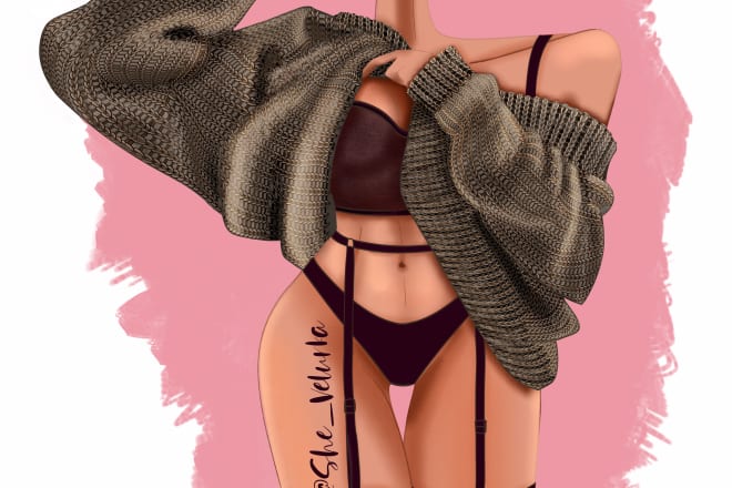 I will draw fashion portrait illustration, editorial