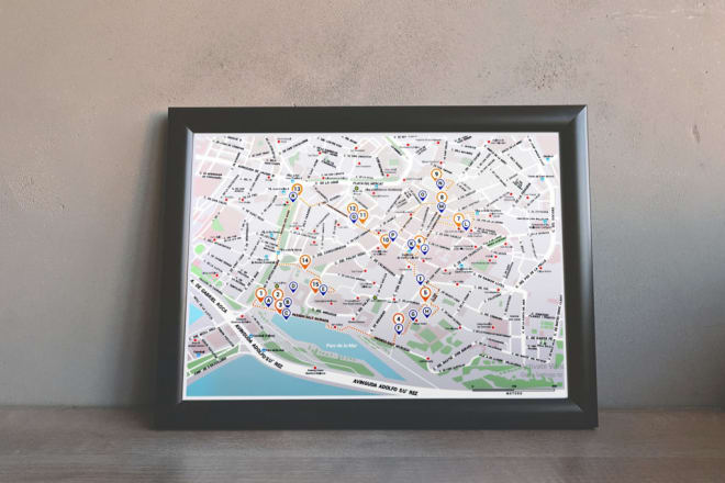 I will draw minimalist map in illustrator