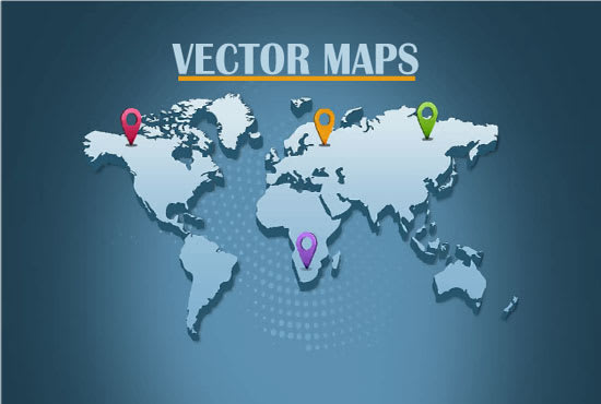 I will draw your vector map in illustrator
