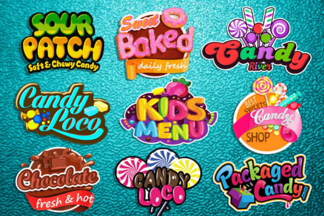 I will make candy, chocolate, sweet, bakery,ice cream or food logo