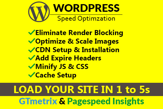I will optimize wordpress website speed for google pagespeed insights, gtmetrix