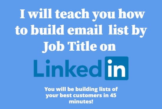 I will step by step teach you how to build email list on linkedin