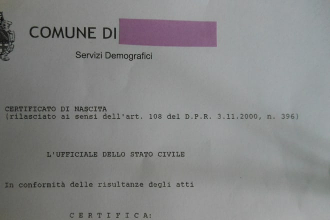 I will translate your italian birth certificate into english