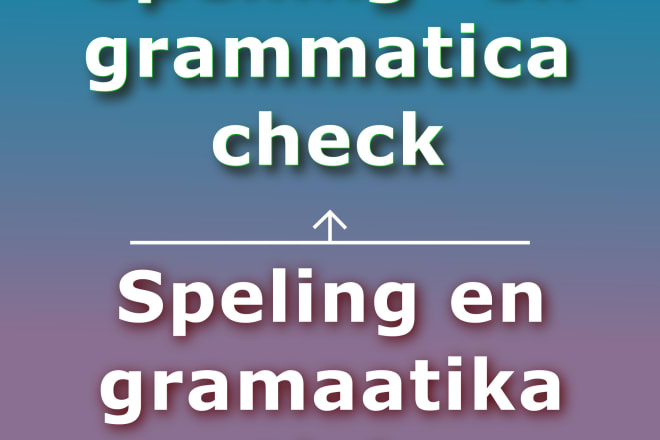 I will check your dutch text for grammar spelling and punctuation