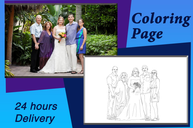 I will convert your photo to coloring page for 5 dollars